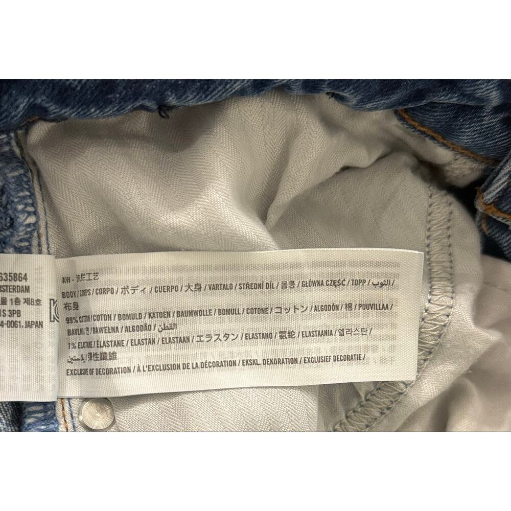 Abercrombie The 90s Relaxed Jean Curve Love High Rise Raw Hem Blue Wash 25 / 0R - Picture 8 of 11